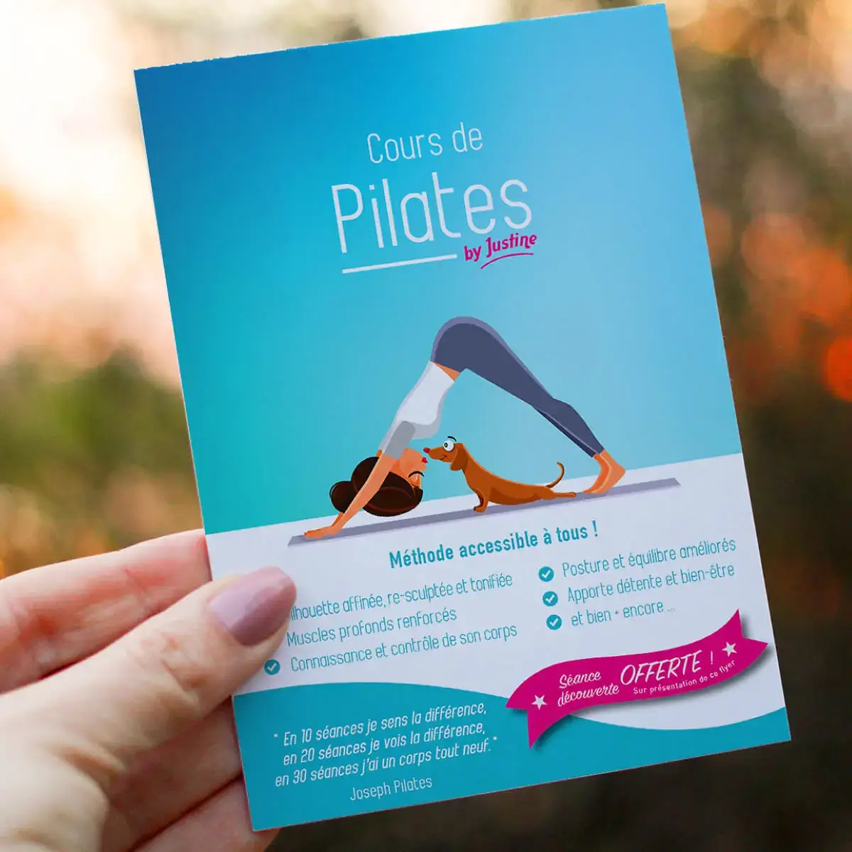 image projet graphisme création flyer cours de pilates